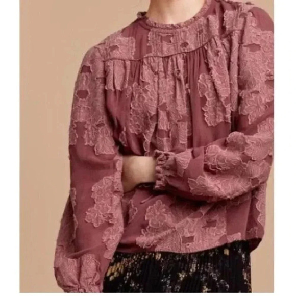 Aritzia Tops - Aritzia Wilfred Womens Size Small Lourdes Mauve  Blouse Silk Blend Victorian Top